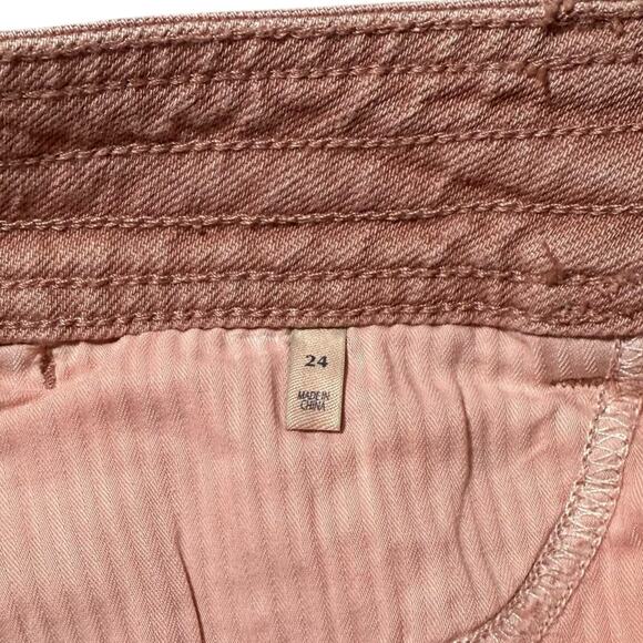 Faherty Harbor Crop Jeans Wide Leg Ankle Length Clay Pink Wash - Size 24 - Picture 6 of 14